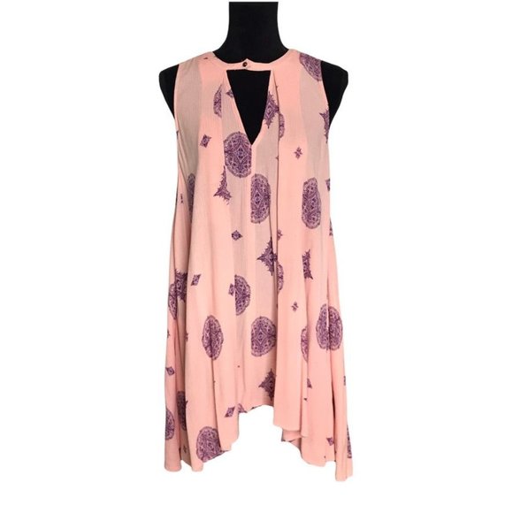 Free People Tree Swing Tunic Dress in Pink /Purple - Size Small - Picture 2 of 7